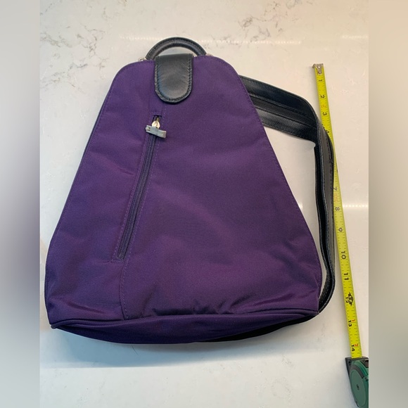 Baggallini Handbags - Baggallini Purple Nylon Black Sling Bag